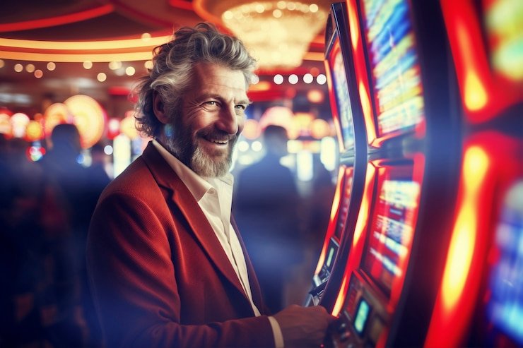 Tampilan layar beranda aplikasi Android viavip5 dengan menu sportsbook, casino live, dan slot permainan